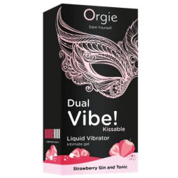 ORGIE - DUAL VIBE GIN AND TONIC FRESA GEL ÍNTIMO BESABLE EFECTO VIBRANTE 15 ML
