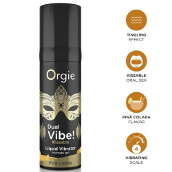 ORGIE - DUAL VIBE PIÑA COLADA GEL ÍNTIMO BESABLE EFECTO VIBRANTE 15 ML