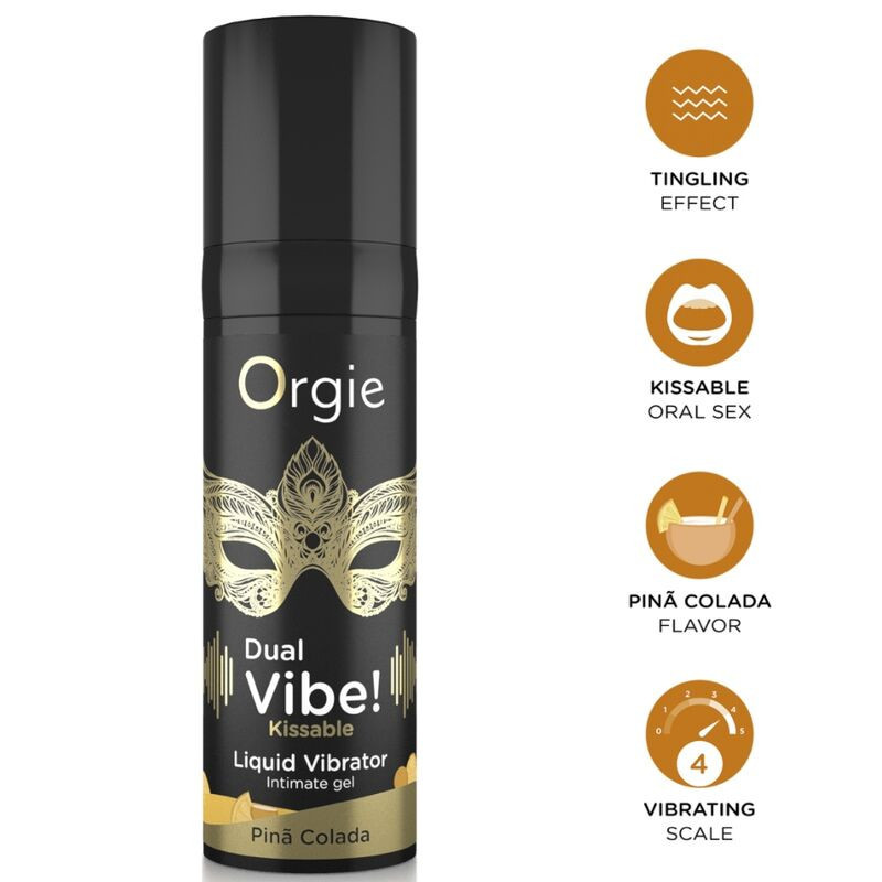 ORGIE - DUAL VIBE PIÑA COLADA KISSABLE LIQUID VIBRATOR 15 ML