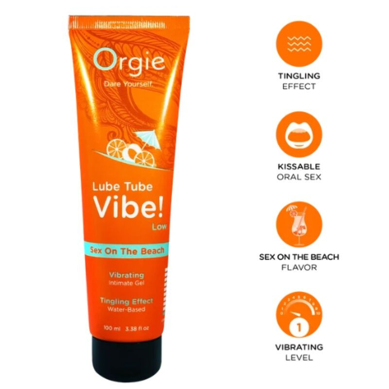 ORGIE - LUBE TUBE VIBE SEX ON THE BEACH GEL ÍNTIMO BESABLE EFECTO HORMIGUEO SUAVE 100 ML