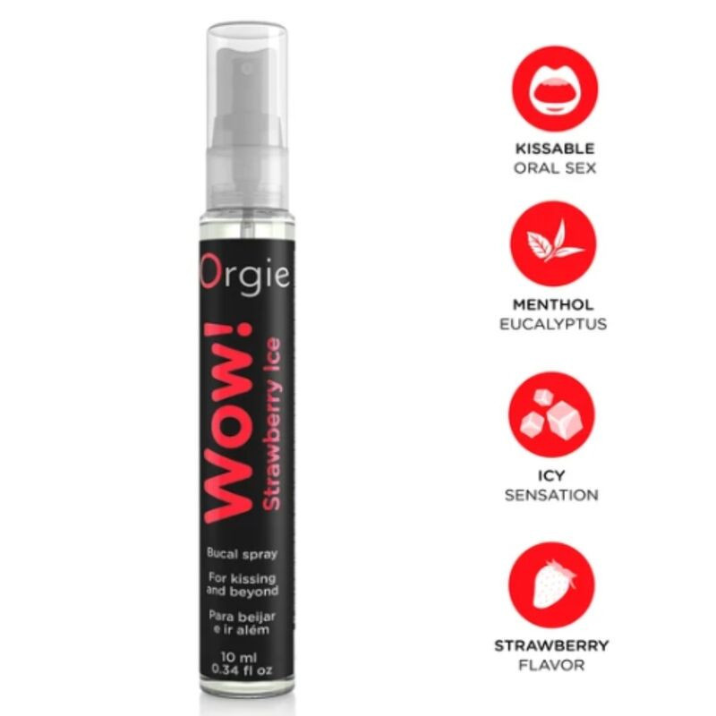 ORGIE - WOW STRAWBERRY ICE SPRAY BUCAL BESABLE EFECTO FRÍO 10 ML