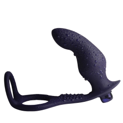 ROCKS-OFF - NOVA ZENTURIAN PLUG PROSTÁTICO VIBRADOR CON ANILLOS 16 MODOS AZUL OSCURO