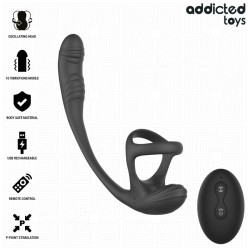 ADDICTED TOYS - ANAL PLUG WITH VIBRATION AND 360º WAVING AND TESTICLE STIMULATOR