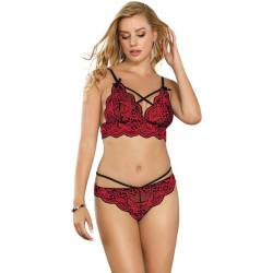 SUBBLIME - SET DOS PIEZAS TOP Y PANTIES ENCAJE S-M