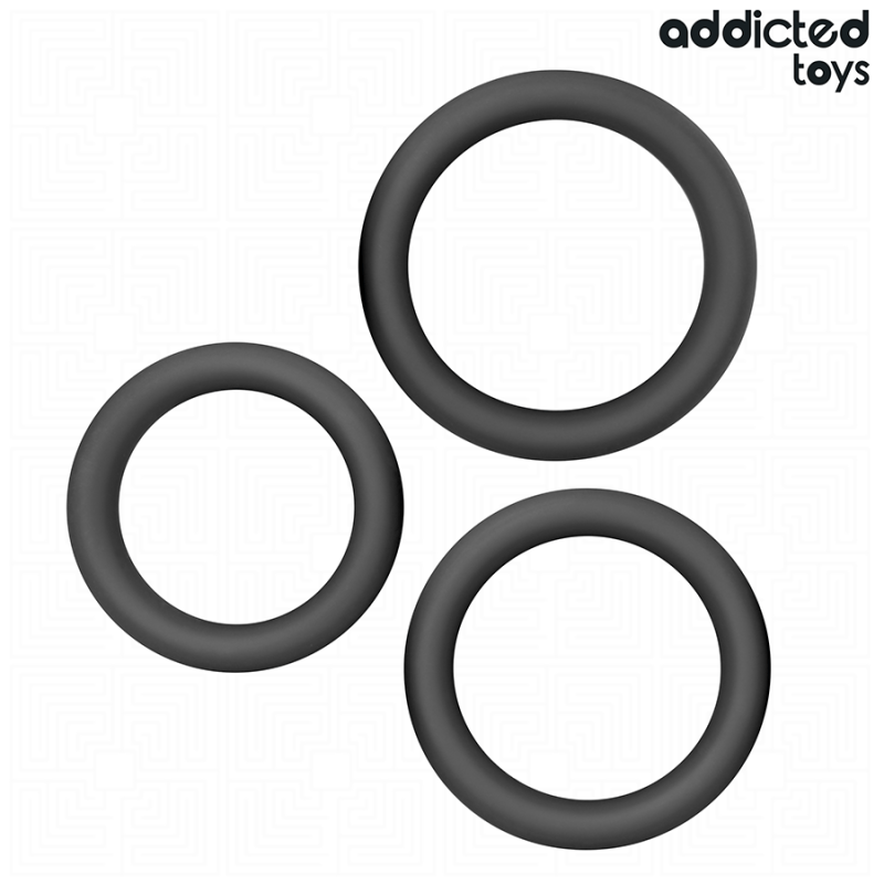 ADDICTED TOYS - SET DE ANILLOS SILICONA PLANOS