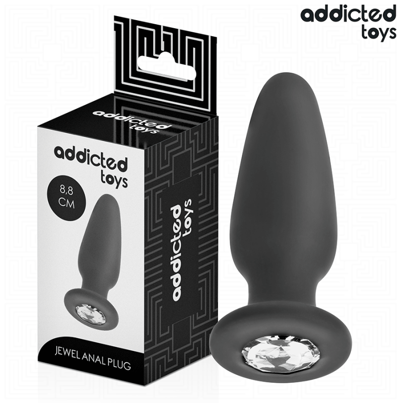 ADDICTED TOYS - PLUG ANAL CON JOYA SILICONA TALLA S 8,8 CM