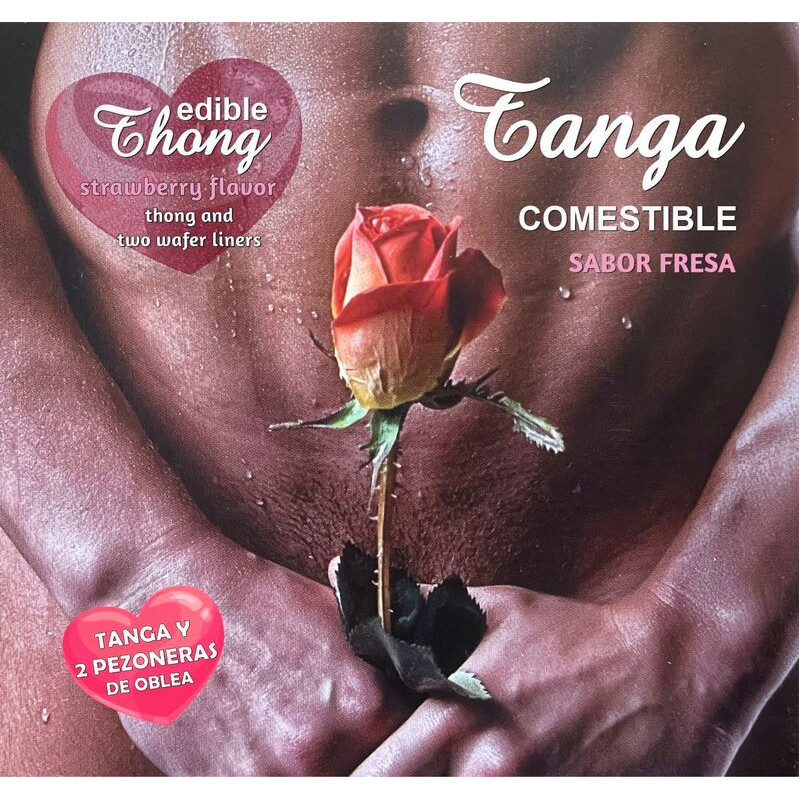 HOTFLOWERS - MENS THONG 2 STRAWBERRY WAFER NIPPLE -es-pt-en-fr-it-