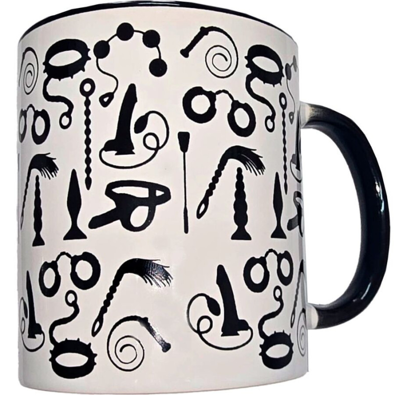 DIABLO PICANTE - TAZA BLANCA BONDAGE and ASA NEGRA 370 ML