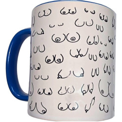DIABLO PICANTE - TAZA BLANCA TETAS and ASA AZUL 370 ML